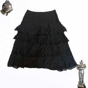 Lauren Ralph Lauren black ruffle skirt with 100% silk shell
